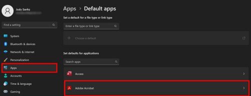 Adobe Default apps