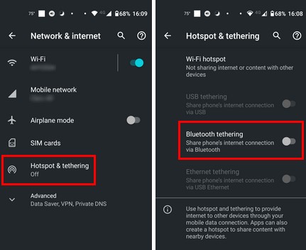 Bluetooth Tethering on Android