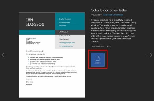 Color block cover letter Word Resumes