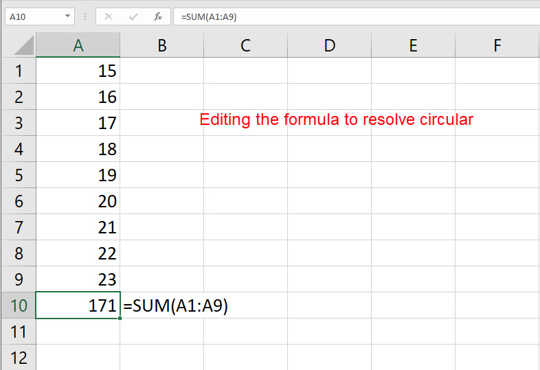 How to Resolve Circular References in Excel