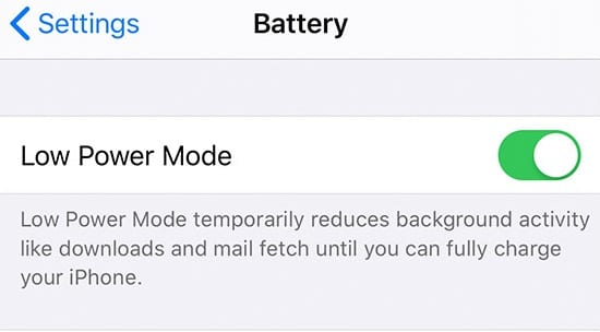 ios disable low power mode