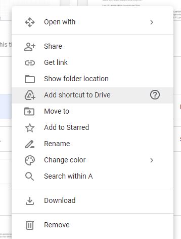 Google Drive Managing options