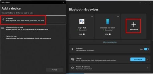 Pair Bluetooth device Windows 11