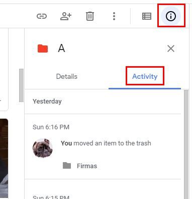 View recently shared Google Drive Files