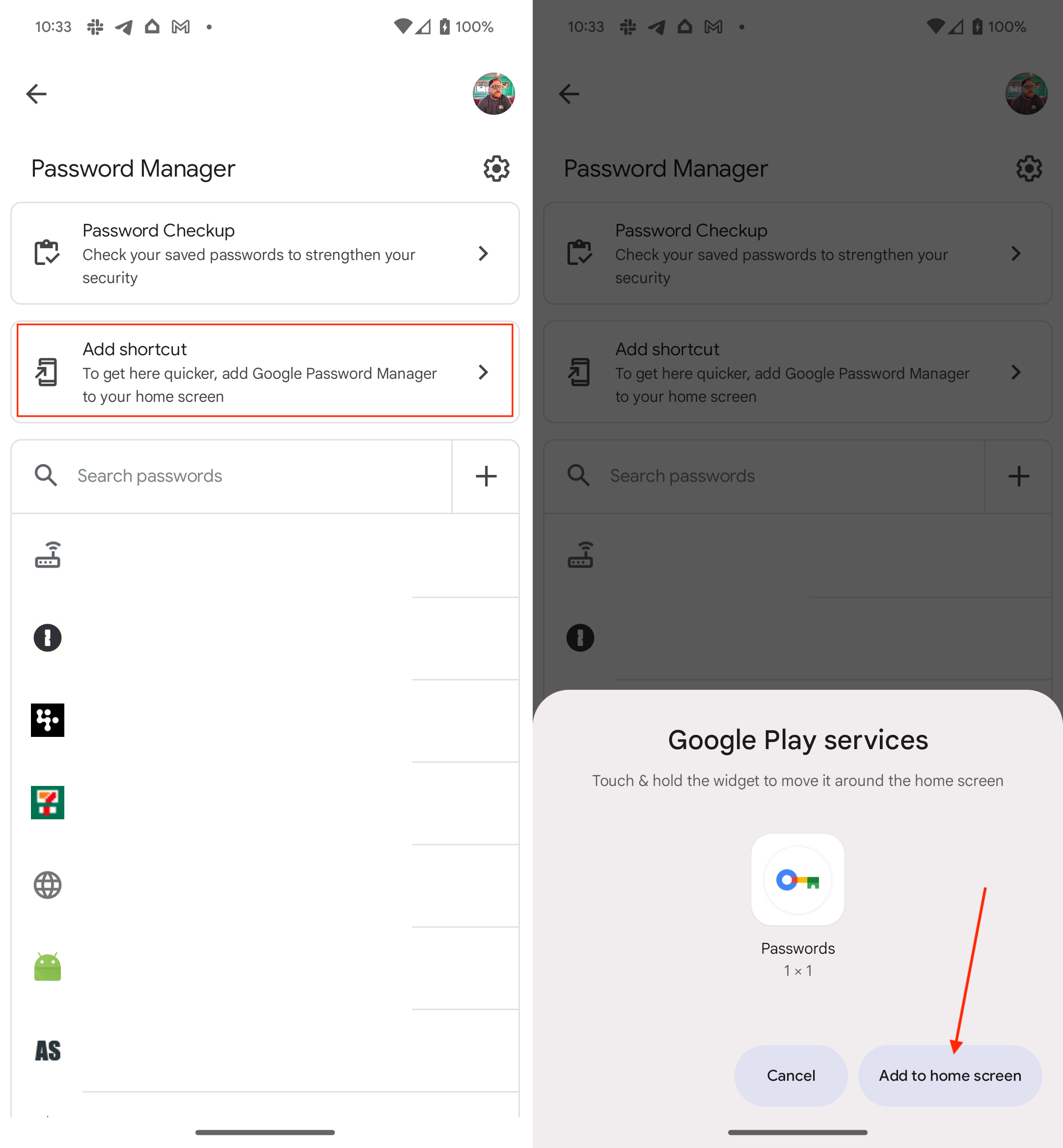 How to add Chrome Password Manager to Home Screen on Android - 2