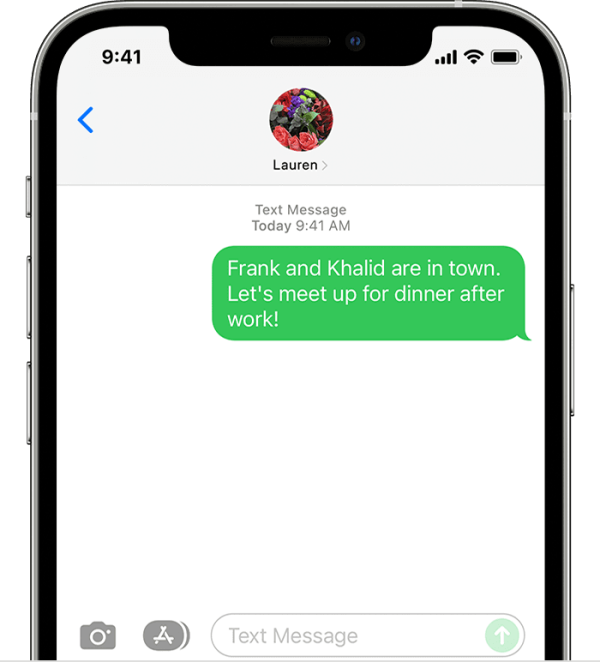 Apple SMS Messages Screenshot