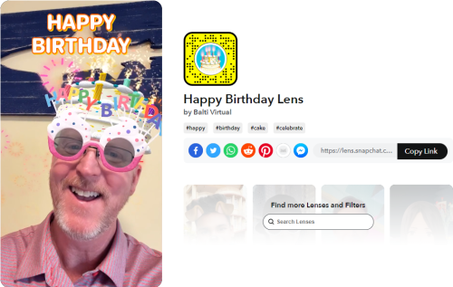 Lenses for snap Happy Birthday Lens by Balti Virtual