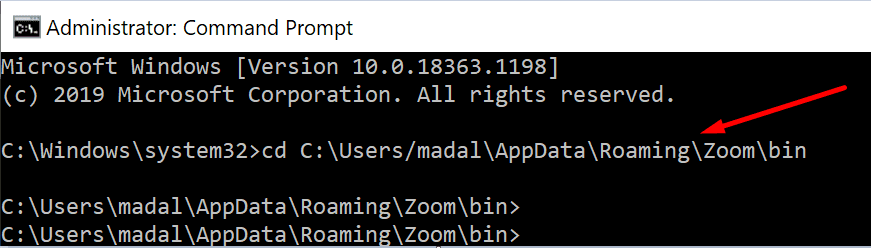 run zoom video converter via command prompt